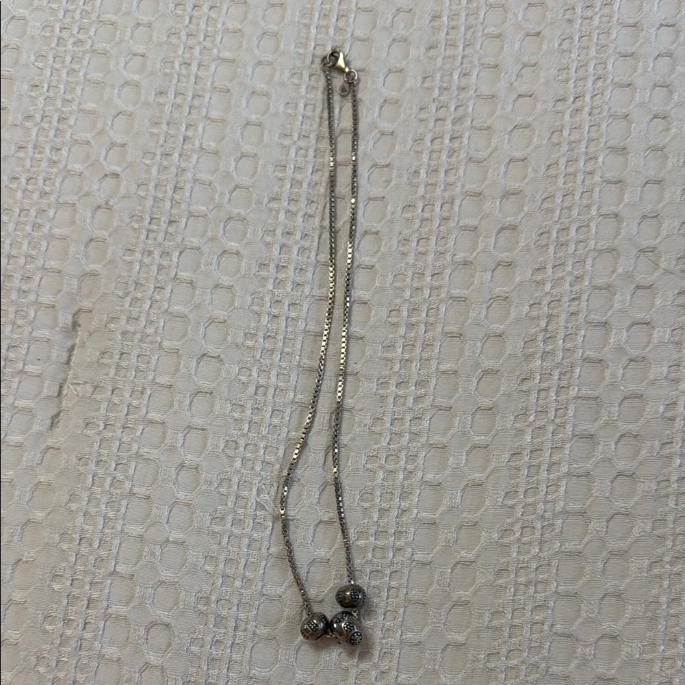 Elegant Silver Necklace With Beaded Accents 30$